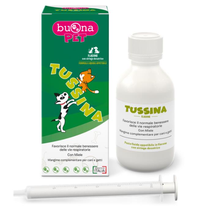 TUSSINA FLACONE CANI E GATTI CON SIRINGA DOSATRICE 100 G BUONAPET