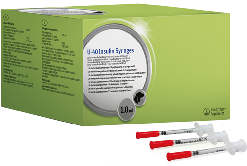 SIRINGA INSULINA U-40 USO VETERINARIO 1 ML 12 BUSTE DA 10 SIRINGHE